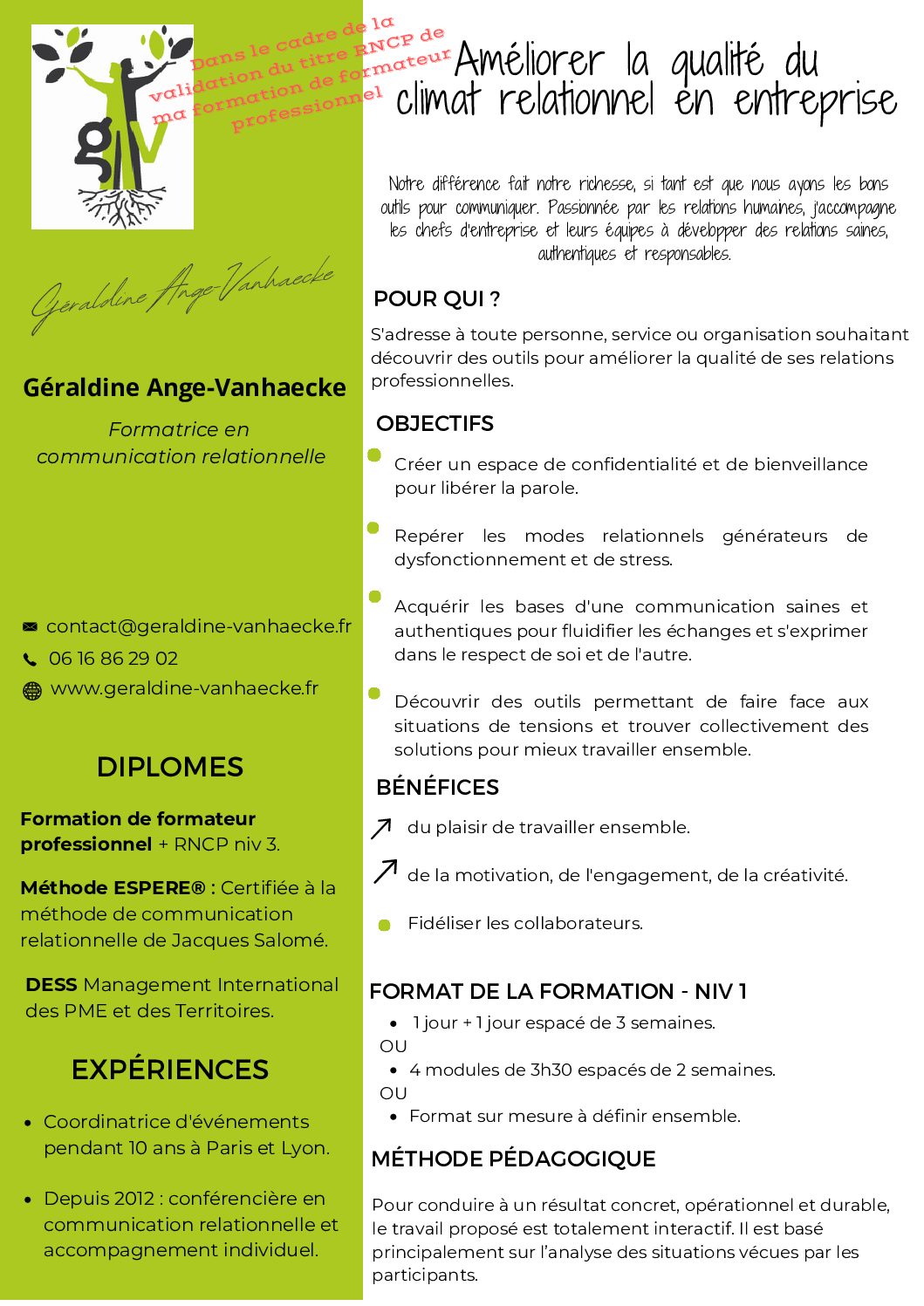 CV recherche entreprise Conférence Communiquer Autrement
